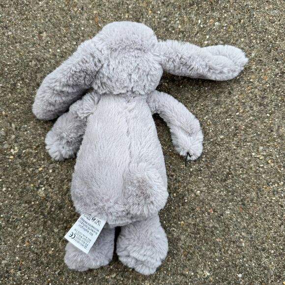 Jellycat London Bashful Bunny Plushed Stuffed Beanie Gray 12 Inch Rabbit - Picture 3 of 6